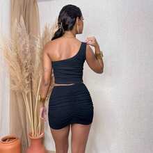 Blusa Feminina Um Ombro Só Canelada Cropped Nula Manga  Simples    Assimétrico  Nenhum
