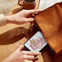 1 件可爱蝴蝶图案钻石画卡夹，DIY 钻石贴纸套件，大容量多卡槽拉链设计，节日和日常使用的完美礼物，简约 PU 皮革钱包，复古短款女士零钱包，信用卡 ID 夹，创意节日和生日礼物 - 彩色 - 查看 6