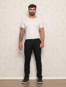MEN'S JOGGER PANTS JEANS AND TWILL ADJUSTABLE ELASTIC UNISEX Direct From The Factory - màu đen - Xem 5