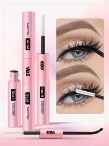 Set de 3 piezas: 1 caja de pestañas postizas negras y 1 pegamento para pestañas de doble cara y una pinza para cejas en ángulo rosa, pestañas falsas VBS30D/40D D/100A/100D, 32 hebras de pestañas cuadradas en caja, psemiles largos y definidos con tallos suaves y finos, 5ml + 2 súper fuerte, pegamento de cejas 2 en 1, adecuado para maquillaje diario/fiesta, edición limitada para fiestas y artículos de maquillaje