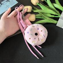 Cute Donut Plush Doll Keychain, Adorable Bag Charm, Girly Small Pendant