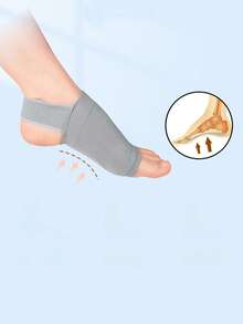 2 件足弓支撑绷带尼龙鞋垫足垫，男女通用足底筋膜炎袜子 - 灰色 - 查看 6