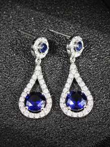 MOONSO 1 Pair Elegant Teardrop Hollow Out Design Women Stud Earrings, For Wedding, Party, Gift-Giving E514