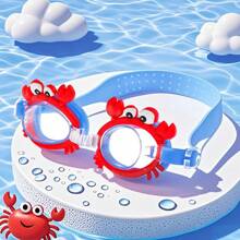 1pc Transparent Cartoon Design Swimming Goggles, Beach Essentials, Beach Accessories, Pool Float