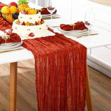 1 buah Taplak Meja Motif Daun Maple Merah dan 12 buah Serbet Motif Daun Maple Merah, Dekorasi Kain Keju Gaya Bohemian, Cocok untuk Pernikahan Romantis, Pesta Ulang Tahun, Acara Bridal Shower, Meja Hidangan Penutup, Hari Thanksgiving, Dekorasi Natal - MultiWarna - View 6