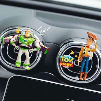 Disney Difusor de fragancia para coche de Buzz Lightyear de Disney Pixar Toy Story, decoración interior de coche de Woody, ambientador de rejilla de ventilación