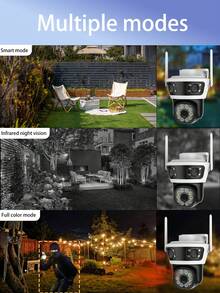 Anyazhineng 1 台三镜头球型摄像机 | 3 个实时视图 | 355° 平移和 90° 倾斜 | 1080P 高清，IP66 防水，双向音频 | 人体运动追踪，APP 警报 | 室内/室外任意位置安装 | 适用于家庭、企业、大型庭院 | 3 倍覆盖！零盲区！