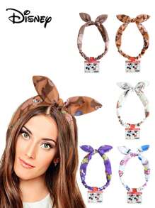 Disney 1pc Disney Authentic Cartoon Hair Hoop, Cute Mickey Mouse, Minnie Mouse, Daisy Duck, Fabric & Wire Bunny Ear Headband For Girls,Satin Narrow Hairband For Washing Face, Adorable Hair Accessory Women Bandana, School Stuff, College, Headbands