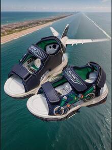 2025 Summer New Fashion Boys Sandals, Hook And Loop Casual Beach Shoes For Kids - Blue - View 16