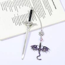 1/5PCS Fantasy 4th Wing Dragon Metal Bookmarks Dragon Themed Party Favors For Dragon Lovers Book Fans Reading Accessories Fantasy Gifts For Fiction Fans Freshman Week Opening Season Gifts Study Stationery - one-size - View 8