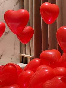 100 piezas/20 piezas/10 piezas Decoración del Día de San Valentín, Globos con forma de corazón. Decoración para confesión del Día de San Valentín, cumpleaños, boda, apta para el Día de San Valentín, cumpleaños, bodas, aniversarios, fiestas y decoración del hogar