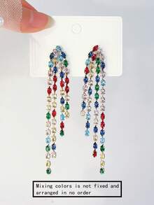 1 đôi Quá quắt Công nghiệp nặng Hợp kim đồng Sọc Hoa tai , Thích hợp Đối với phụ nữ Đến Mặc at Lễ hội & Các bữa tiệc - Bạc - Xem 5