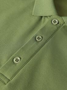 Men's Casual Solid Color Short Sleeve Polo Shirt, Summer