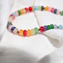 Collar con colgante de corazón de cuentas de vidrio de colores, collar popular y artesanal de estilo boho y moda Y2K para mujer - vistoso - Ver 6