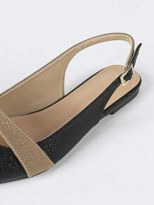 2025秋季女款新款时尚夏季包头凉鞋，拼色平底鞋，休闲一脚蹬凉鞋 - 銅色 - 查看 8