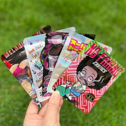 100pcs Mixed Style Cartoon Ziplock Bags 5" X 4" - Reusable And Portable Storage Bags, Durable Plastic Sealing Bags For Gifts And Home Use, Moisture-Proof And Odor-Proof Bags, 3.5g Exotic Polyester Film Storage Bags, Ideal For Festival Party Gift Packaging