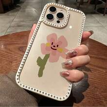 Funda para teléfono 1PC Teléfono Bling de doble cara, parte trasera dura suave a prueba de golpes, multicapa, TPU+PC, compatible 16/15/14/13/12/11 Pro/Plus - Blanco - Ver 1