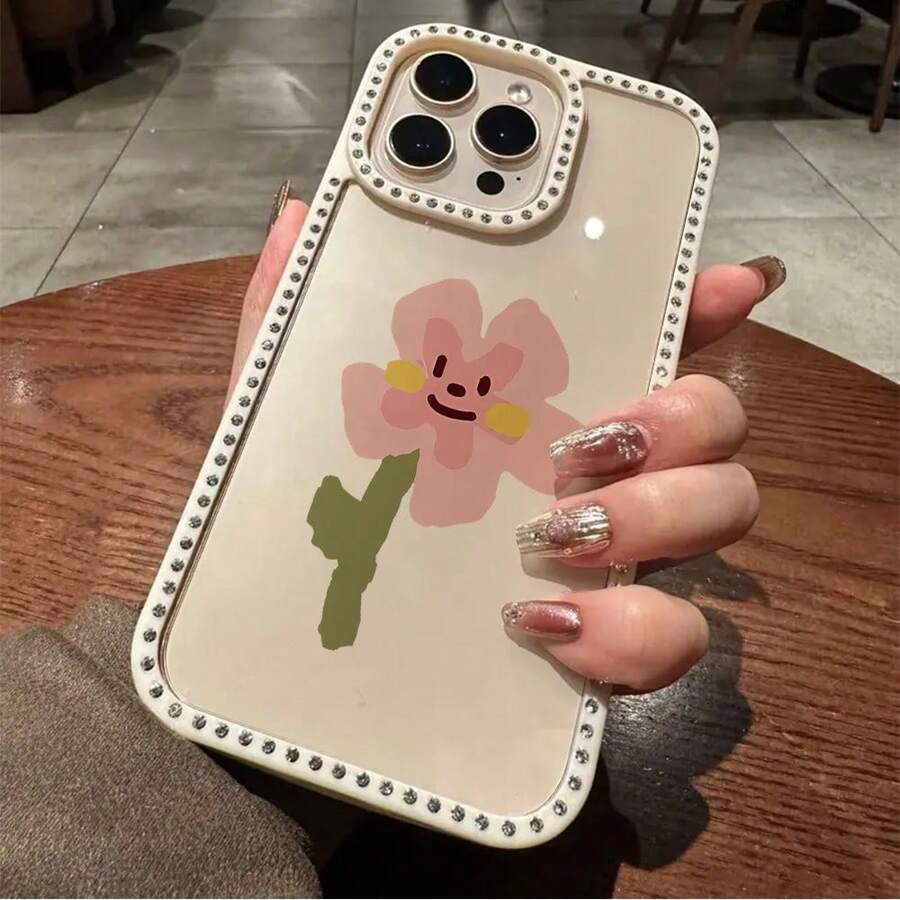 Funda para teléfono 1PC Teléfono Bling de doble cara, parte trasera dura suave a prueba de golpes, multicapa, TPU+PC, compatible 16/15/14/13/12/11 Pro/Plus - Blanco - Ver 1