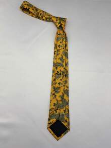 1 pieza Corbata de poliéster con estampado de paisley, adecuada para el lugar de trabajo, corbata de hombre para todas las estaciones - Dorado - Ver 4