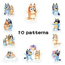 Bluey 500 piezas de pegatinas de rollo del anime Bluey, pegatinas de recompensa de dibujos animados de animación divertida para decorar portátiles, teléfonos, guitarras, patinetas, regalos