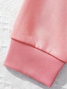 1 Stück Mädchen süßer Mutter-Kind-Stil "MAMA IST MEINE BESTE FREUNDIN" Muster Rundhals Langarm Sweatshirt, perfekt für tägliche Ausflüge im Frühling und Herbst