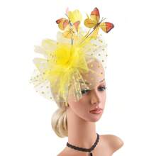 Butterfly Derby Hat - Classic Cocktail Tea Party Headband Hats With Hair Clip, 1920s Fascinators For Women Vintage Bridal Wedding Headpiece, Hair Band, Hair Hoop, Autumn