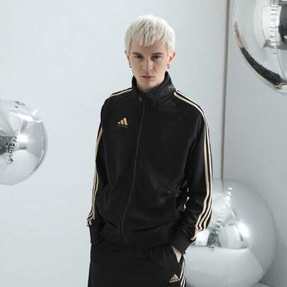  Adidas Colorblock Striped Outdoor Casual Sports Jacket