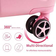 MERAX Luggage Sets 3 Piece, Hard Shell ABS Lightweight Durable Suitcases With Double Spinner Wheels 20/24/28 Inch (Pink) - 粉紅色的 - 查看 4