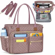 Teacher Tote Bag 15.6 Inch Laptop Bag For Women Work Bag Laptop Tote Nurse Bag Professional Computer Messenger Bag With Insulated Pocket, Laptop Briefcase For Office, College, Nursing - Bột cao su - Xem 1