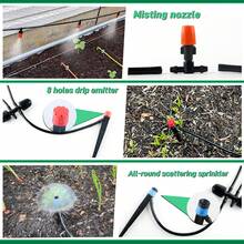 226FT Automatic Drip Irrigation Kit - Effortless Plant Watering System With Adjustable Nozzles And Patio Misting - Perfect For Thriving Gardens And Greenhouses - 黑色 - 查看 3