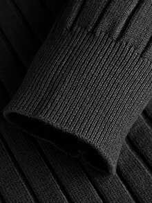 Men's Casual Ribbed Knit Pullover Sweater, Half-High Neck, Minimalist Stylish For Everyday Wear , Fall