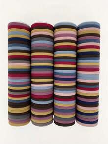 100pcs/10pcs Women's All-Match Black, Blue, Red, Khaki, Pink High-Elastic Nondamaging Hair Ties, Stylish & Versatile, Elegant & Chic, Simple & Minimalist Design Hair Bands, Suitable For Daily Wear, Casual, Party, Commute, Vacation, Face Washing, Makeup, Hairstyling Hair Accessories