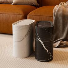 1Pc Plastic Marble Pattern Trash Can Small Garbage Bin With Lid , Plastic Trash Can With Lid, Push-Type Lid Trash Can Compost Bucket, Bathroom Bin,Bathroom Accessaries,Kitchen Bin Large,Bin Kitchen,Food Waste Bin,Kitchen Bin,Suitable For Kitchen, Bathroom, Office, Living Room, Dormitory, Household Items And Home Decoration, Christmas Decoration Christmas Gifts-White,Kitchen Decor - Multicolor - View 5