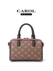 Bolsa de Ombro/Bolsa Impressa em Tom Dual, Lançamento 2025, Adequada para Festa à Noite, Compras e Outras Ocasiões - Rosa chiclete - Visão 5