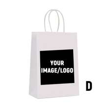 20/50 件定制开学白纸礼品袋，带手柄，个性化图片和文字，坚固耐用的包装袋，适合开学季、节假日、生日礼物 - 彩色 - 查看 8