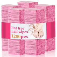 1200pcs Unisex Lint-Free Heart Shaped Makeup Remover Pads, Nail Polish Remover Pads, Soft Non-Woven Acetone Nail Polish Remover Wipes, Lint-Free Gel Nail Wipes, Waterless Nail Care & Extension Lashes Daily Beauty Cleansing - Hồng - Xem 1