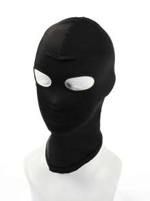 1 pièce Cagoule noire respirante avec ouvertures pour les yeux et la bouche - pour le jeu de rôle, masque couvrant tout le visage avec capuche, ajustement confortable avec bande élastique