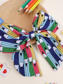1pc Back To School Hair Bows For Students Pencil Apple Pattern Bow Alligator Clips Cute Pencil Apple Printed Bow Hair Clips For First Day Of School Term Begins Gifts Bow Barrettes Teens Hair Accessories