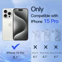 JETech Privacy Screen Protector For 15 Pro 6.1 Inch, Anti-Spy Tempered Glass Screen Protector With Easy Installation Frame, 2 Units - IPhone 15 Pro - View 3
