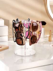 1 件 360 度旋转眼镜架，透明亚克力太阳镜架，可拆卸眼镜展示架，适用于梳妆台、办公室、衣柜、眼镜收纳盒 - 彩色 - 查看 14