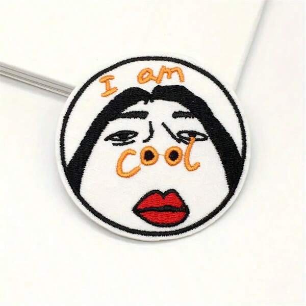 1pc And 5pcs I AM COOL Applique Patches Embroidered DIY Iron On Patches For Clothing Jeans T-Shirt