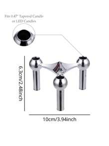 1-delige set metalen kaarsenhouders met moleculaire structuur, Scandinavische, retro en minimalistische driepotige kaarsenhouders, kerndecoratie voor de woonkamer, geometrische creatieve ornamenten, decoratie voor kaarsenhouders in huis, voor huisdecoratie