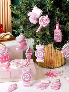 8pcs-Panelee Christmas Tree Decorations, Pink Christmas Decor,Christmas Candy Lollipop Decorations, Christmas Decorations, Birthday Party Decorations, Festive Christmas Tree Party Crafts, Hanging Lollipop Pattern Decorations With Strings, Party Decorations, Christmas Tree Decor Party Supplies,Holiday Decorations,Christmas Tree Decorations,Christmas Decorations,Christmas Gifts(Pink)