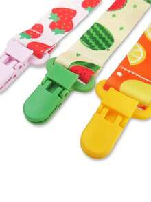 Kit 3 Universal Pacifier Clips For Babies - Unisex Clip - Strawberry + Watermelon + Lemon - View 6