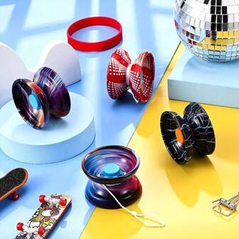 1 pieza - Yoyo de metal de alta velocidad, con cuerda desmontable - Diseño duradero adecuado para principiantes, con un rendimiento vívido y llamativo, colores aleatorios, perfecto para juegos y actividades deportivas al aire libre, mantenerse despierto mientras se juega