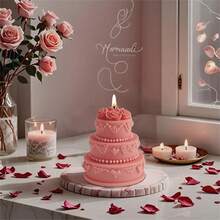3D Rose Cake Shape Candle Silicone Mold DIY With Exquisite Floral Design For Valentine's Day, Birthday Parties, Aromatherapy & Home Decor Handmade Gift - Multicolor - View 8
