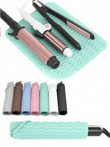 Hot Styling Tool Mat, Universal Size Hair Straightener And Curling Iron Heat-Resistant Mat For Storage And Travel, Hot Styling Tool Mat, Heat Resistant Silicone Hair Styling Mat Storage Heat Insulation Pad For Hair Straighteners, Flat Irons, And Curling Irons, Protect Your Hair Styling Tools With This Non-Slip Silicone Heat Insulation Pad For Restaurant Hotel Commercial