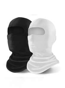 1pc/2pcs Unisex Solid Color Balaclava Face Mask, Suitable For Daily Use, Outdoor Travel, Hiking, Skiing, Cycling