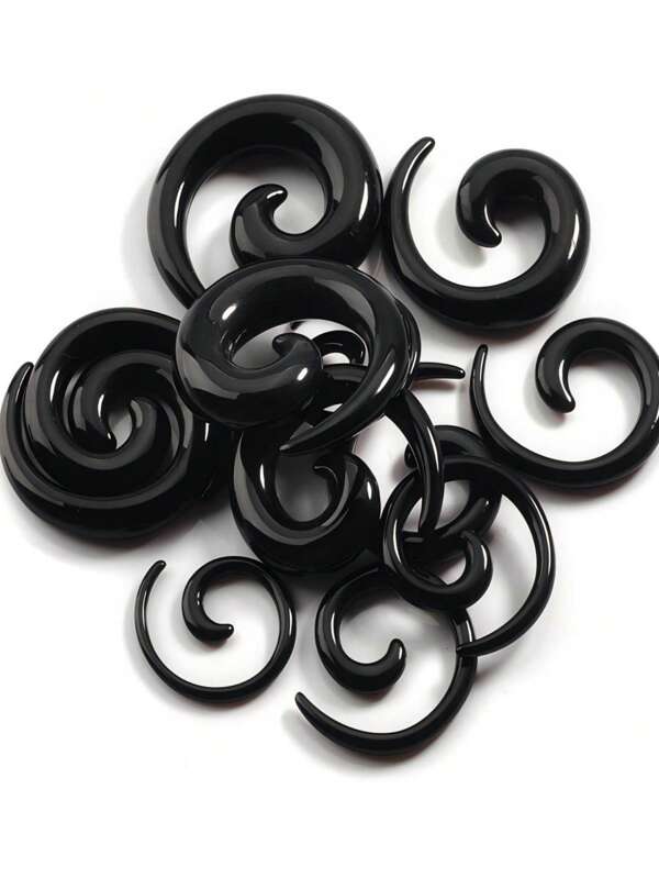 6pcs Different Sizes, 12pcs/Pack Acrylic Snail Ear Gauges Earrings For Women