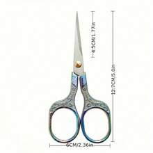 1pc Random Color Send Elegant Stainless Steel Scissors - Sharp For Embroidery, Sewing, Handicrafts And Office Use - Random Color Delivery - View 4